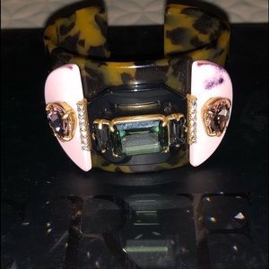 J. Crew tortoise, enamel and crystal cuff.
